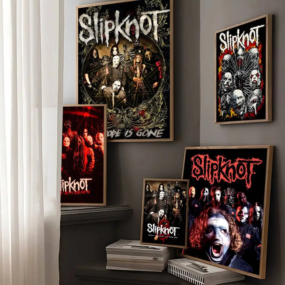 Heavy Metal Band S-Slipknot Self-adhesive Art Poster Fancy Wall Sticker for Living Room Bar Decoration Decorative Painting