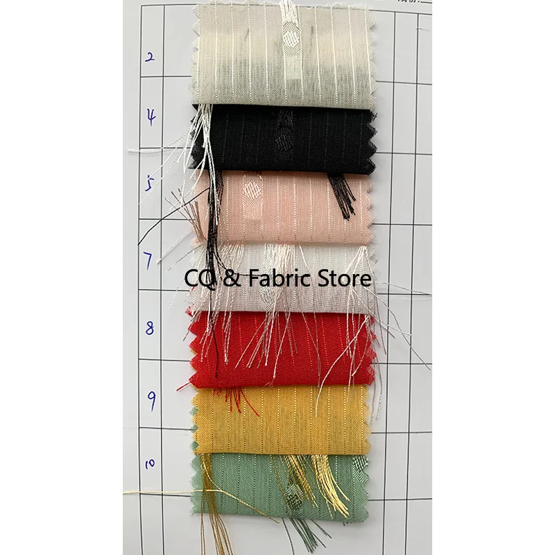 新しい超ロングタッセルジャカードカットフラワーシフォン生地水玉模様プラッシュ春夏レディースドレス生地