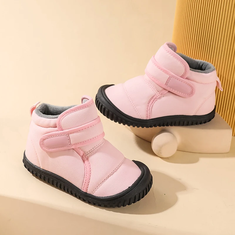 

Girls Winter Boots Toddler Kids Snow Boots For Boys Fashion Sneakers Ankle Warm Plush Short Boots Casual Cotton Shoes