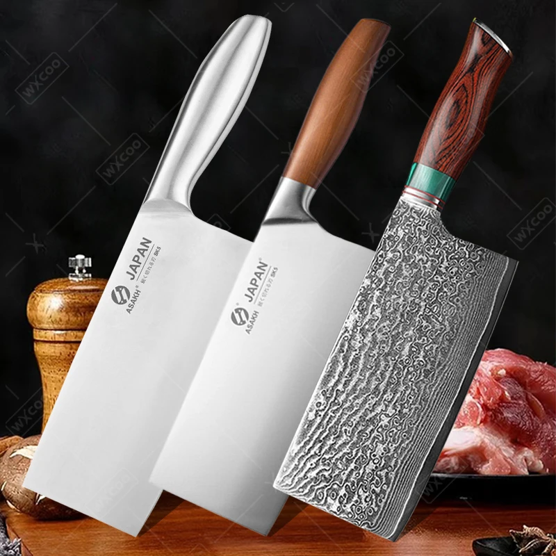 

Damascus Steel Knife Chopping Knife Meat Cleaver Japanese Kitchen Knife Slicing Cutting Bone Kitchen Knives and Accessories