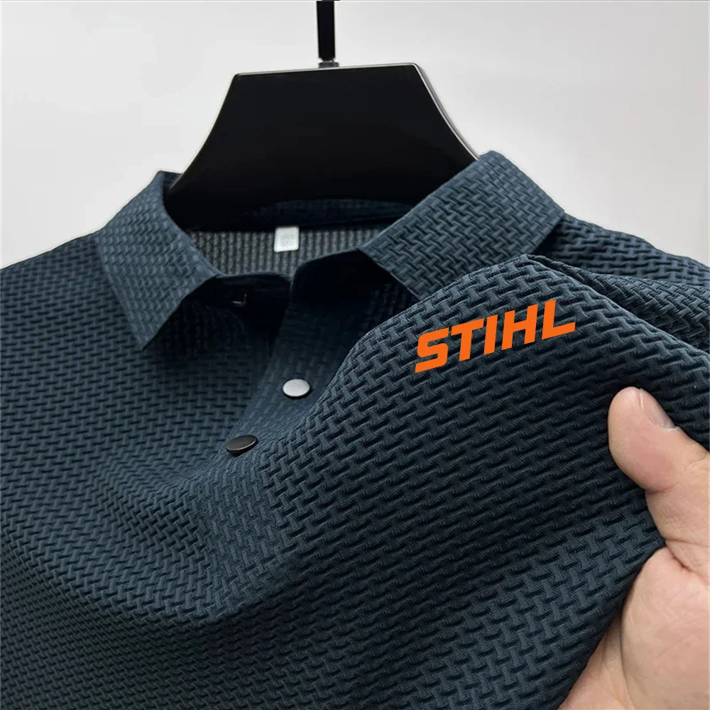 STIHL neues Herren-Kurzarm-T-Shirt, cooles und atmungsaktives Poloshirt, Business und Freizeit, schweißabsorbierend und schnell trocknend