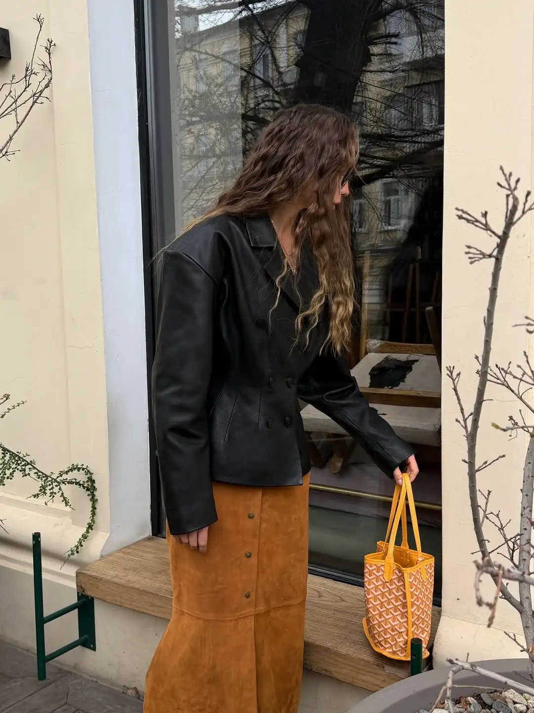 Black Faux Leather Peplum Cropped Blazer Women Wide Lapel Double Breasted Oversize Sleeve Vintage Fall Commuter Outerwear Jacket
