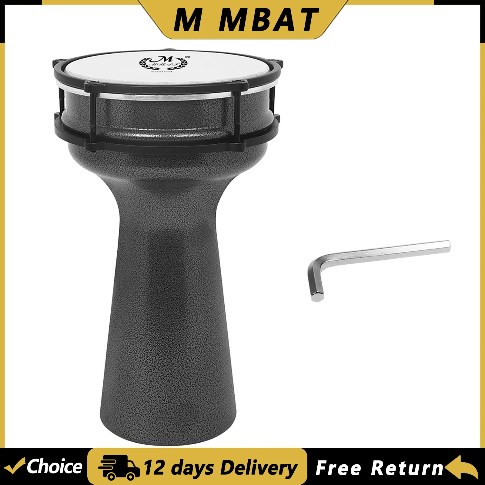 Tambourine Hand Drum - M MBAT 8 Inch Afrikaanse Drum