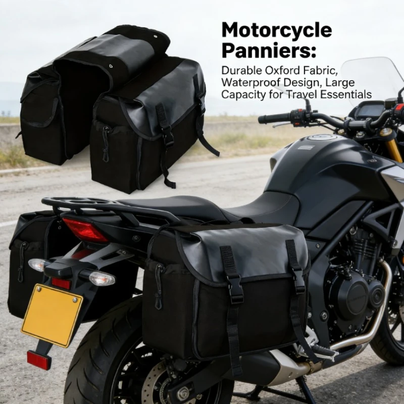 

Motorbike Bag Large Capacity Motorcycle Riding Travel Canvas Waterproof Panniers Box Side Tools Bag Pouch For Motorbike
