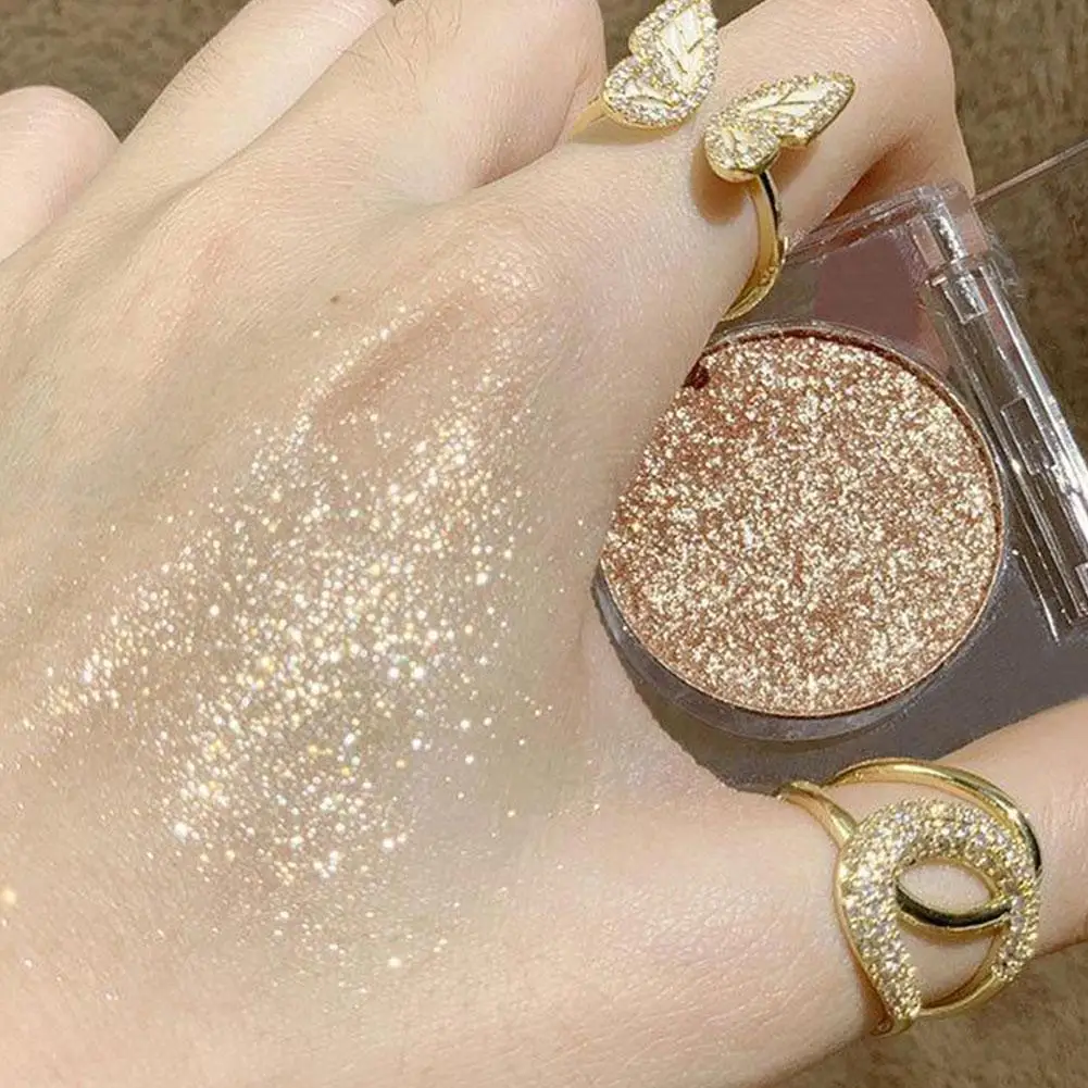 FAICCIA 핫 모노크롬 아이섀도우 펄 글리터 방수 롱래스팅 쉬머 피그먼트 하이라이터 화장품