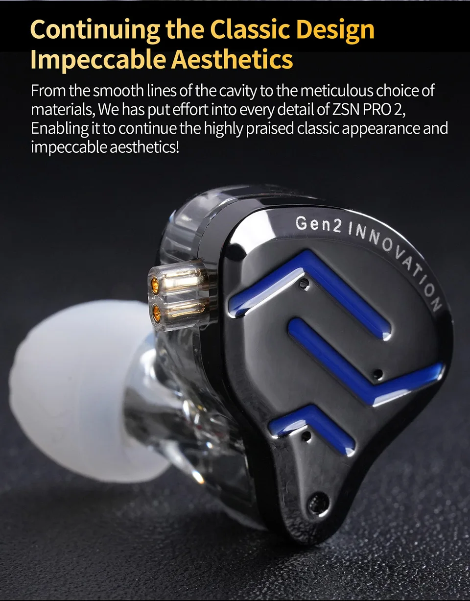 KZ ZSN Pro 2 1BA+1DD Hybrid-Kopfhörer, In-Ear-Kopfhörer, HIFI-Bass-Ohrhörer, Metall-Monitor-Kopfhörer, Sport-Headset, KZ ZSNPro 2, ZSNPRO2 – Detail 7