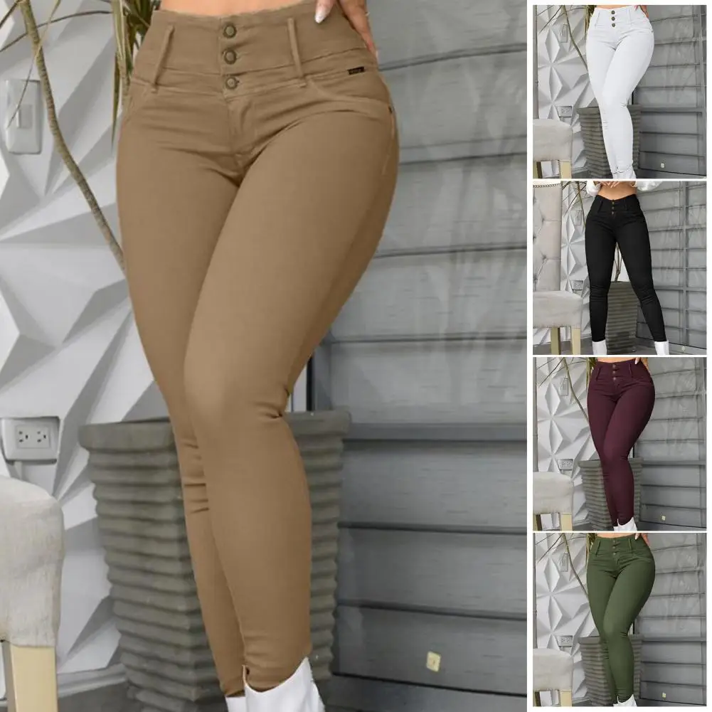 Women Jeggings Leggings High Waisted Tummy Control Slim Leggins Printed Pencil Pants Seamless Skinny Trousers