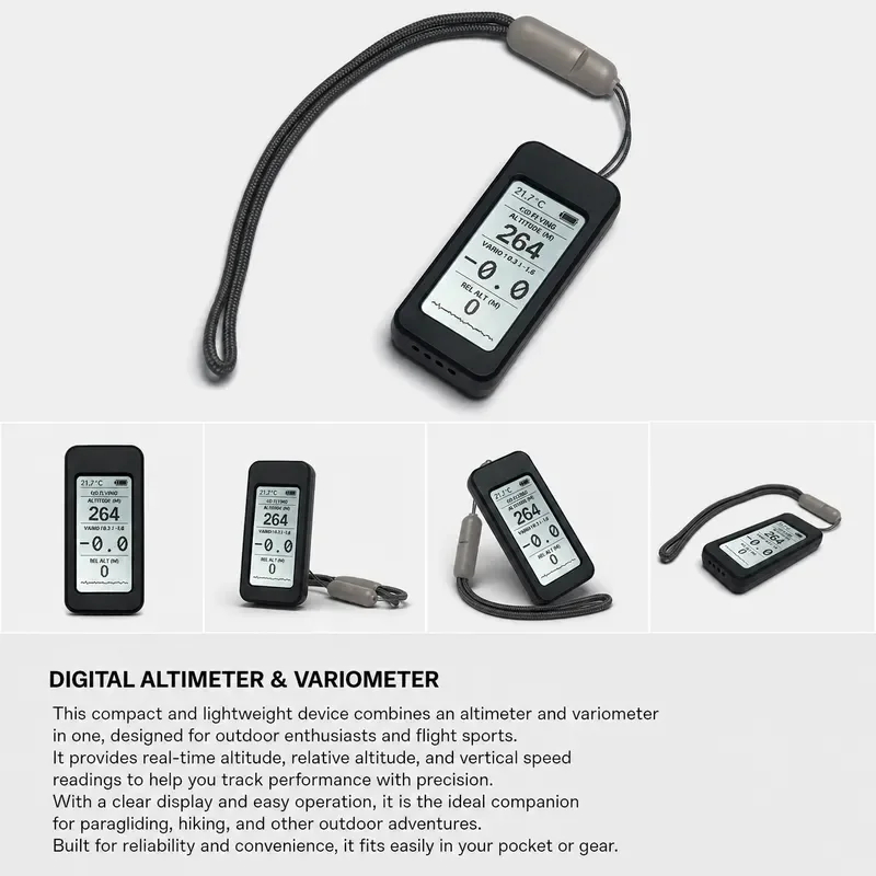 High Precision Paragliding Altimeter Altitude Meter Outdoor Sports Gear Pilot Accessories