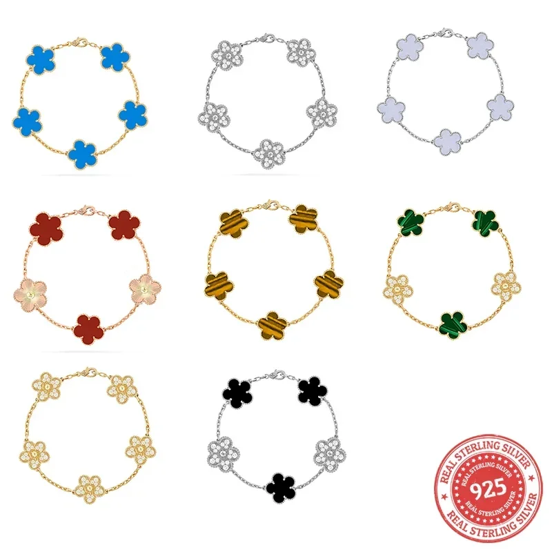 

S925 French High Quality Original Logo Jewelry Lucky Grass Bracelet Versatile and Popular, Elegant and Essential for Women