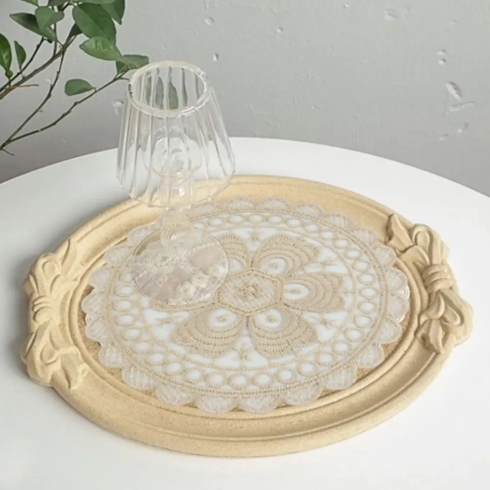 

Napkin Lace Embroidered Coaster Party Wedding Home Decorations Photo Prop Insulation Dining Mat European Style