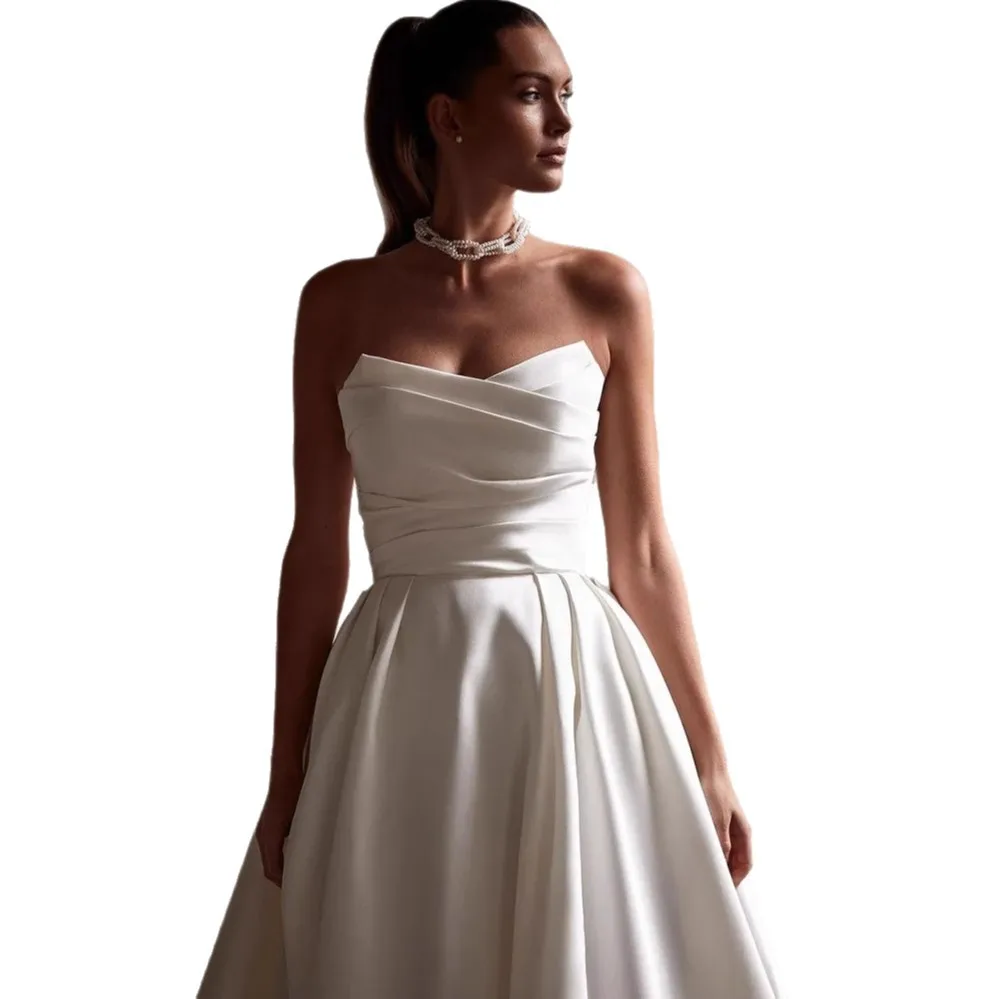 Formal Wear Tube Top Bridal Wedding Dress White Trailing Fairy Luxury Light New Niche