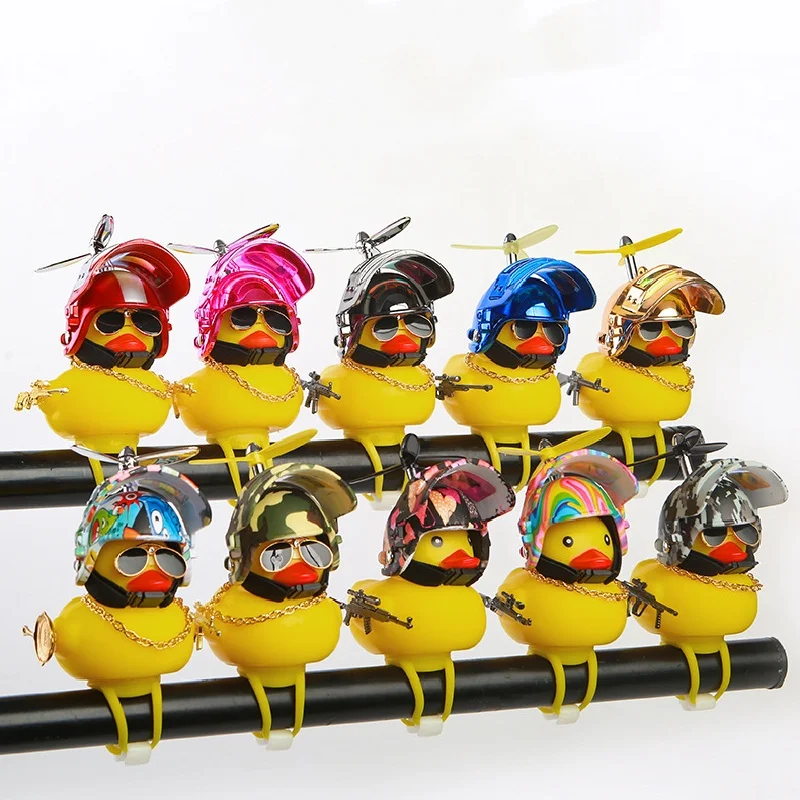 Car Duck Helmet Accessories A Set Accessories Propeller Car Yellow Black Duck Adhesive Strap Gold Chain Dog Rabbit Panda Helmet