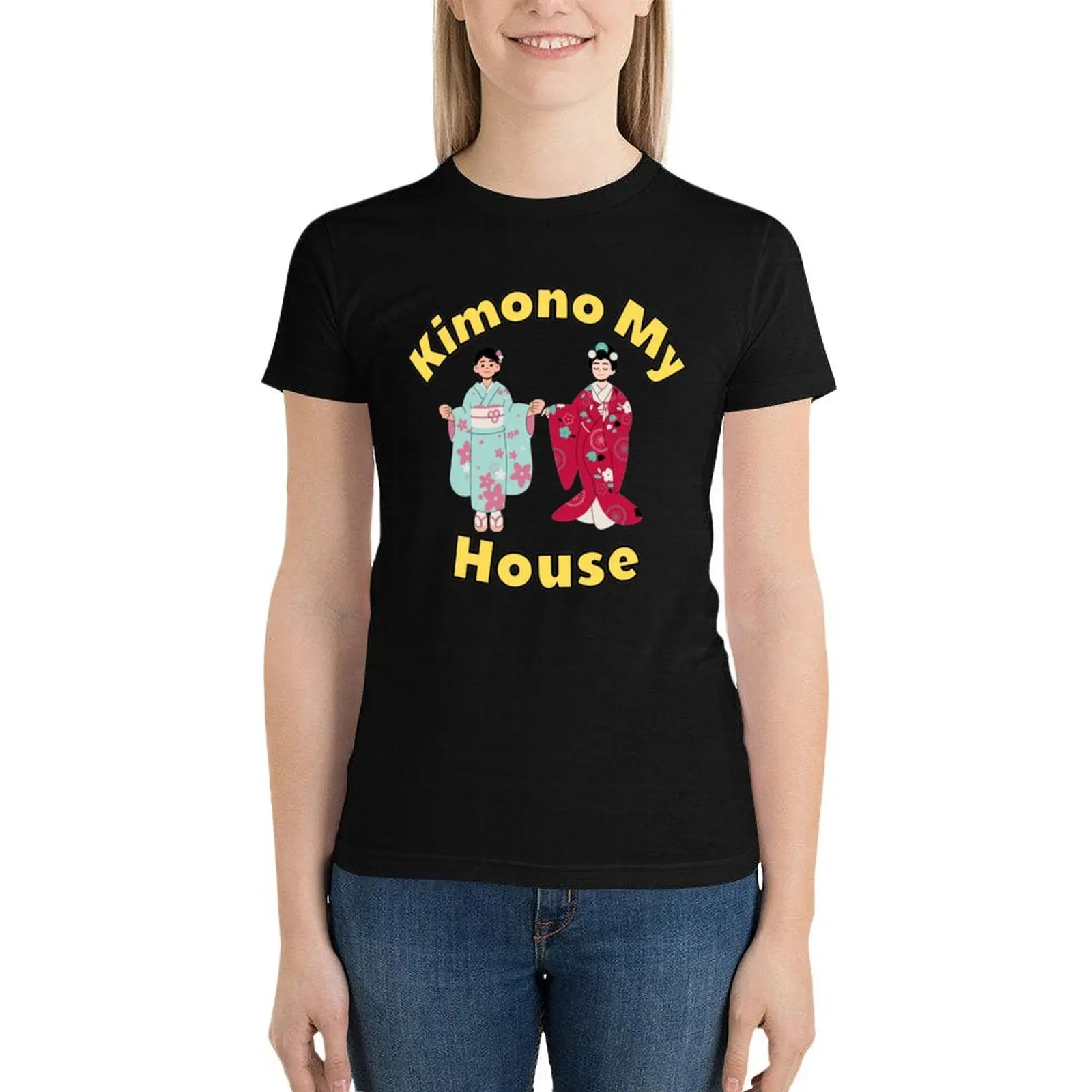 Kimono My House T-Shirt Nieuwe Editie Dier Prinvoor T-Shirts Voor Vrouwen Grafische T-Shirts Grappig