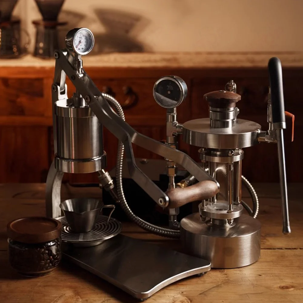 ماكينة القهوة الإيطالية المحمولة مع قضيب سحب، استخلاص الضغط الكهربائي المتغير للاستخدام في الهواء الطلق