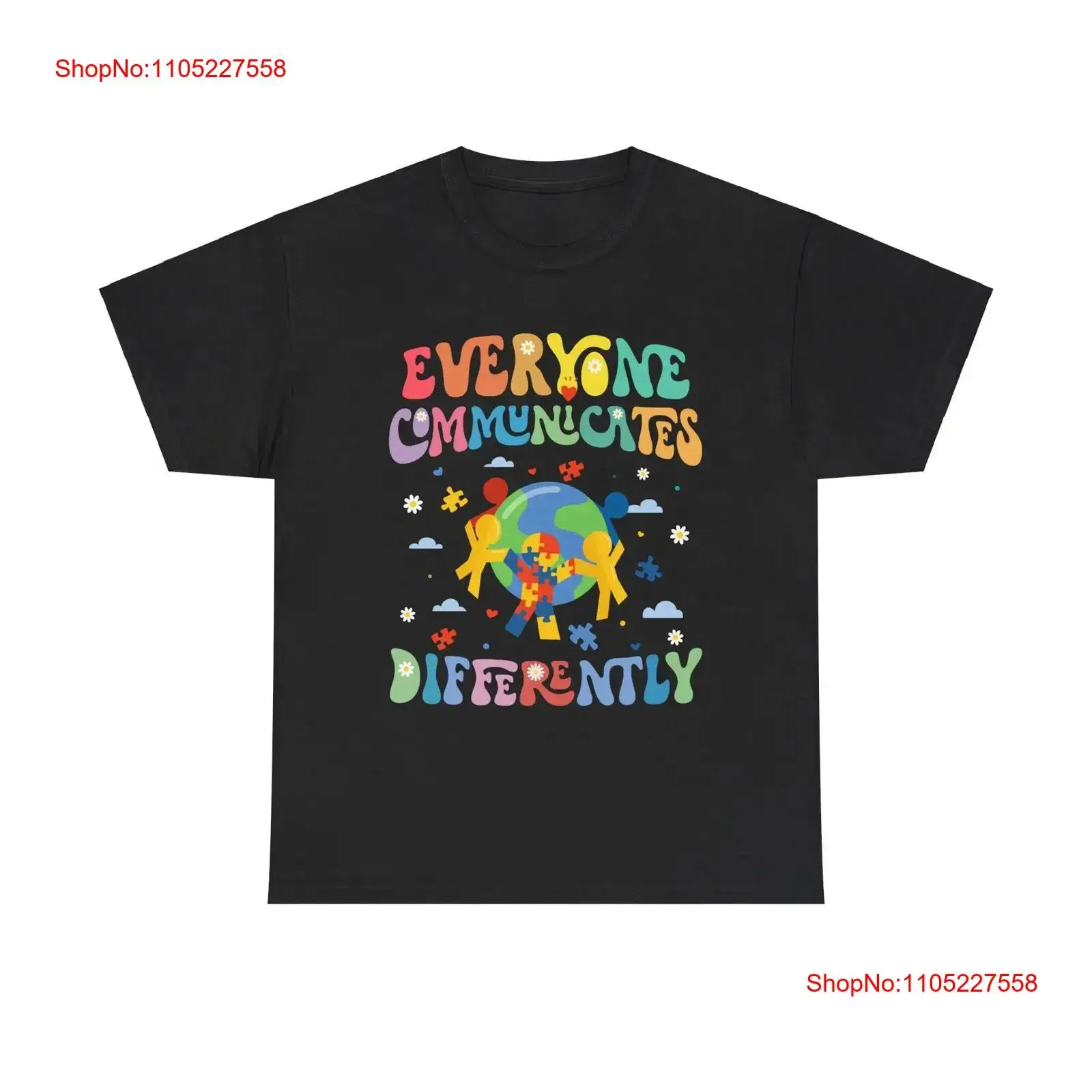 Everyone Communicates Differently Neurodiversity T Shirt Autism Awareness for Mom Acceptance ADHD vintage Washed homme Soft