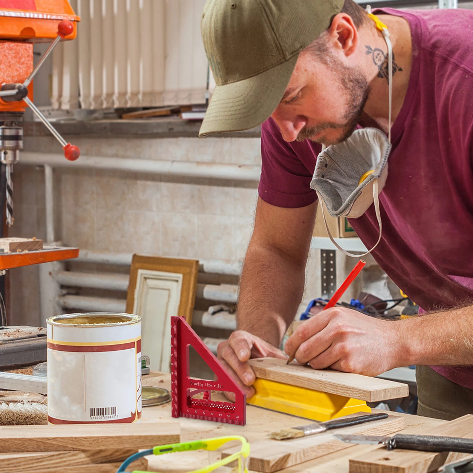 

Multi Angle Aluminum Carpenter Square Ruler 45 90 Degree Triangle Measuring Tool for Woodworking Metalworking Engineering