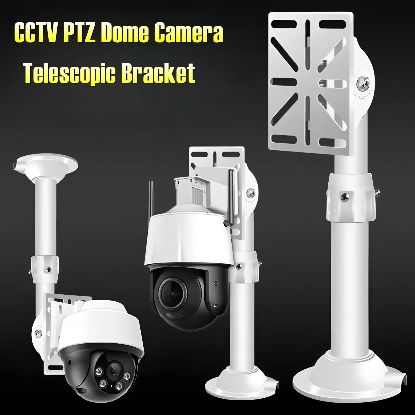 Wireless Ball Machine PTZ Dome Camera Bracket, Outdoor Telescopic Extension Pole Universal Security Camera Ceiling Mount Bracket