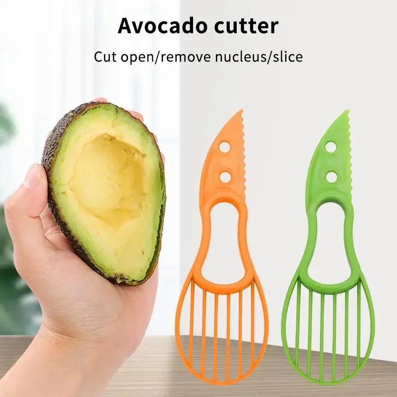 3-in-1 Avocado Slicer Shea Corer Butter Fruit Peeler Cutter Pulp Separator Plastic Knife Kitchen Vegetable Tools Home Accessory