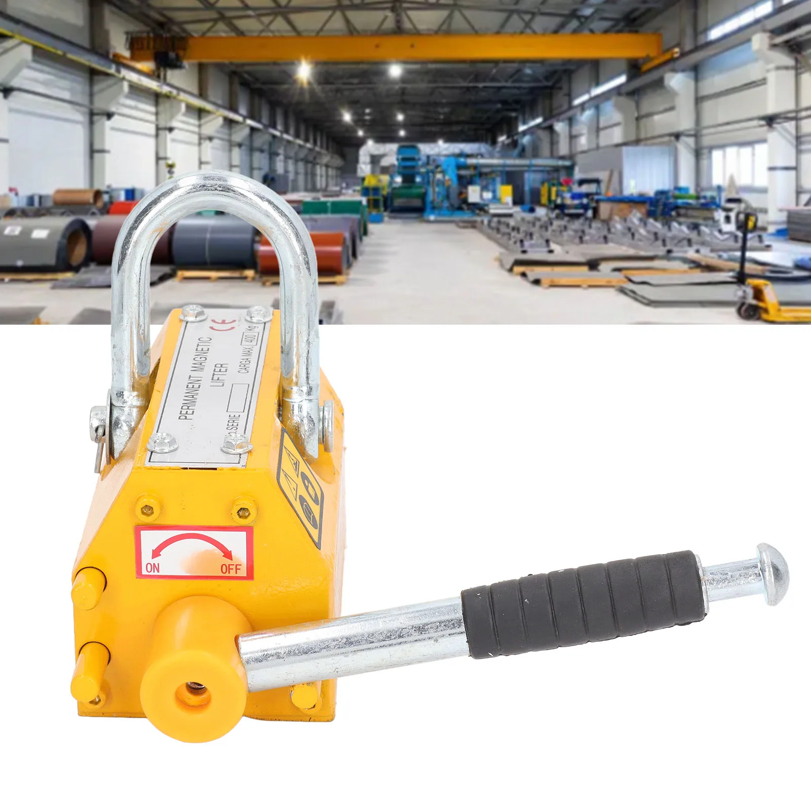 Permanent Lift Magnet 400KG Magnetic Lifter with Safety Anti Collision Handle for Factory Dock Warehouse