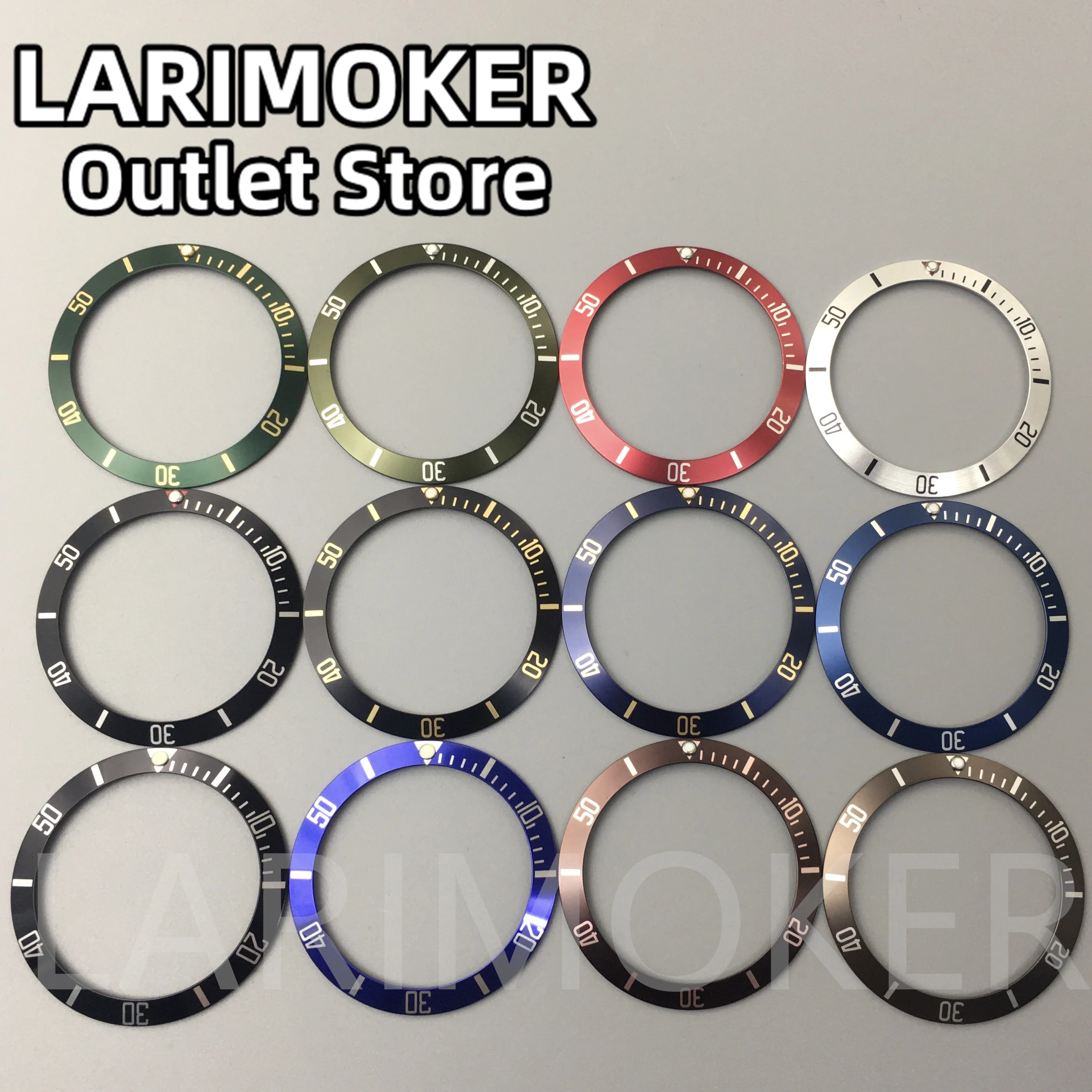 

LARIMOKER Diameter 38mm ceramics Watch Bezel Insert Fit For 40mm Watch Case Watch Accessory Insert