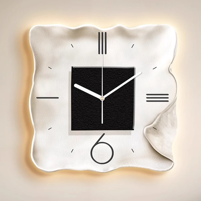 

2025 New Model Black White Wall Clock Living Room LED Digital Clock Corridor Mural Watch Restaurant Mute Quartz Clock Home Decor