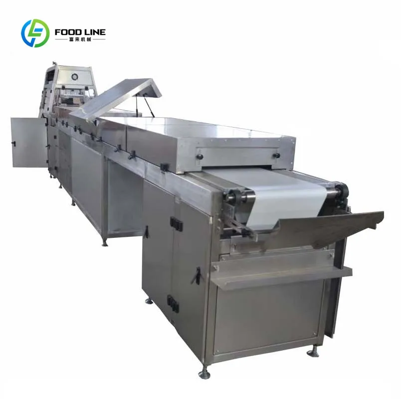 Chocolate Enrober Cooling Tunnel for Gummy Candies Commercial Production Equipment Custom