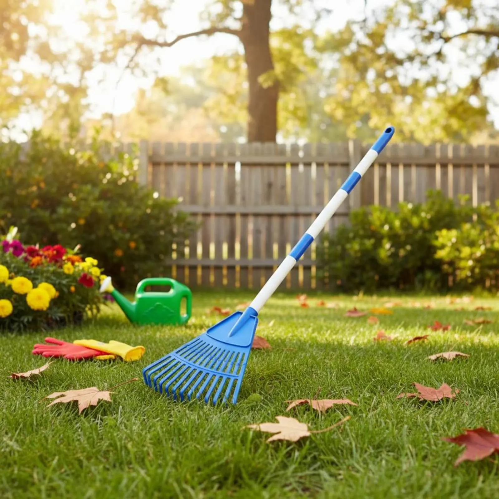 2 Pieces Plastic Fan Rake Safe Fan-Shaped Foliage Rake Outdoor Tool Lightweight Easy to Use for Yard