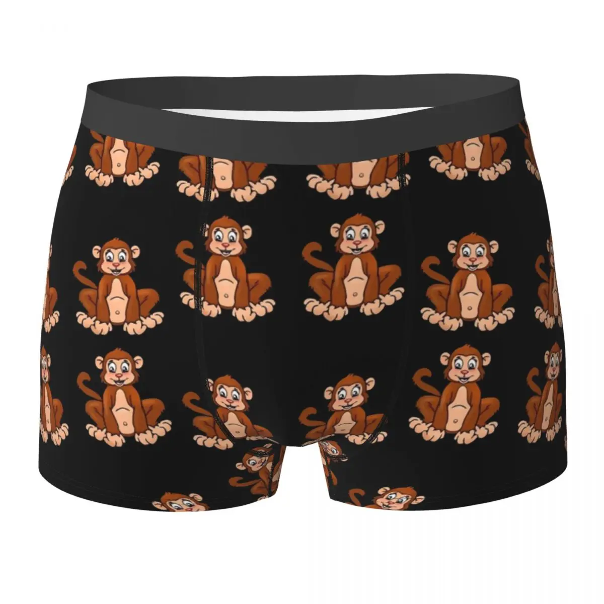 Funny Monkey Underwear Animal Print Man Underpants Printed Plain Boxershorts Hot Boxer Brief Plus Size