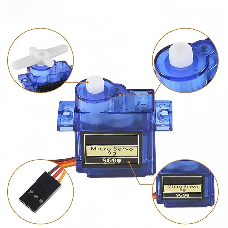 1-10PCS SG90 9G Micro Servo Servo Motor for RC Planes Robot Arm 180°/360° Fixed-Wing Servo Motor Control for Airplane Helicopter