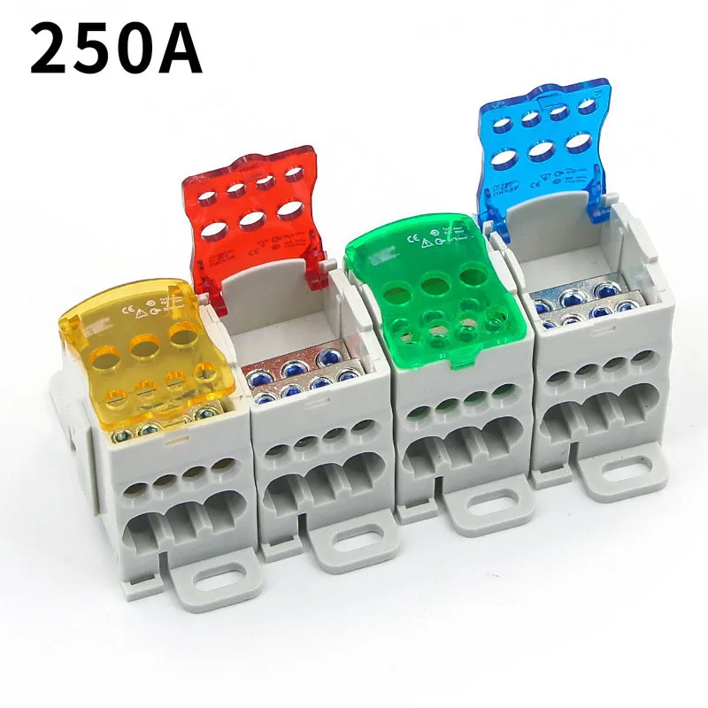 UKK 250A One in multiple-out distribution box Din Rail Terminal Blocks Universal wire connector junction box waterproof