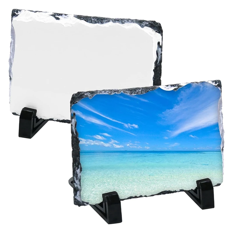 2PCS Sublimation Blank Slate Rock Stone Photo Frame 6 X 8 Inch Rectangular Custom Sublimation Slate Picture Frame Heat Durable