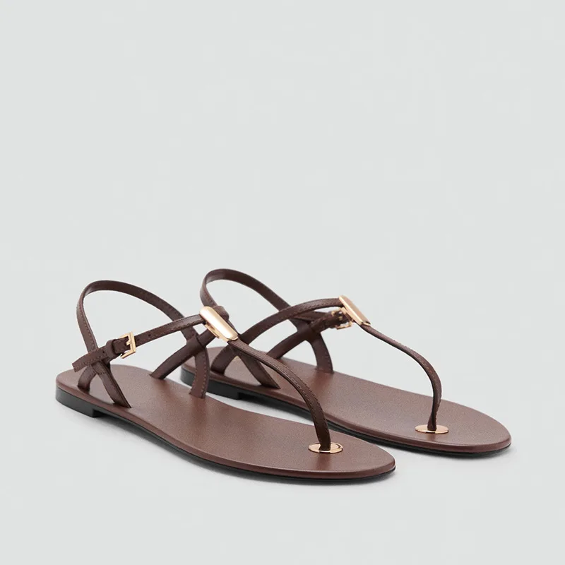 Fashion Shoes Ankle Strap Women Sandals 2026 Flip-Flop Beach Shoes Flat Sandals Roman Style Casual Summer Shoes Female Sandals