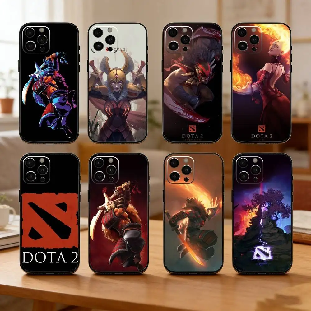 

D-Dota 2 Cool Game Phone Case For iPhone17,16,15,14,13,12 Plus,Max Soft Silicone Black Cover