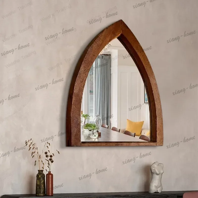 LD Dressing mirror B & B retro mirror explosion-proof special-shaped decorative mirror wooden frame