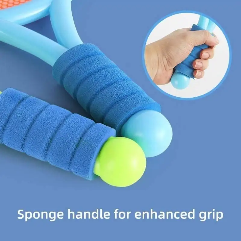 

Hot Sale Kids Badminton Racket Set With Tennis Ball Outdoor Sports Interactive Tennis Ball Toys Gift For Kid