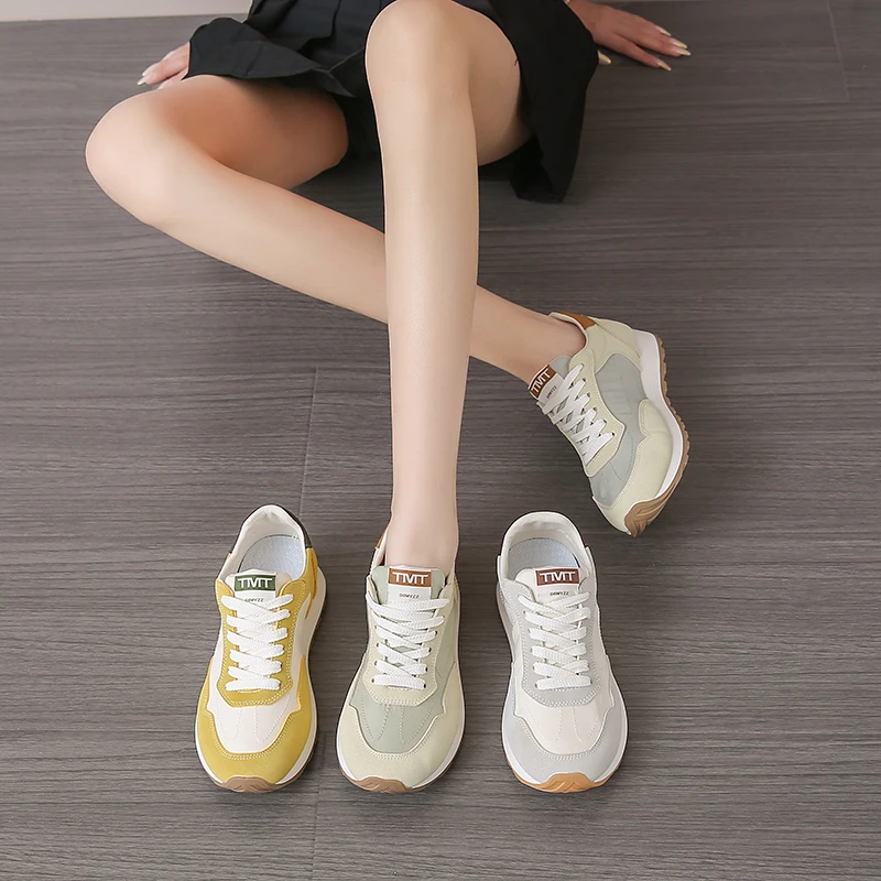 

Women Shoes 2025 New Autumn Trendy Brand Torre Female Thick Sole Increased Casual Flow Reflective Sports Running Trendy Shoes