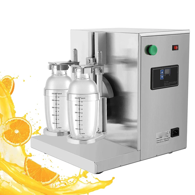 Электрическая машина для приготовления молочных коктейлей, полностью автоматический микс, встряхивающий блендер, пеномашина, 120 Вт, миксер для чая с двойной головкой, коммерческий миксер из нержавеющей стали