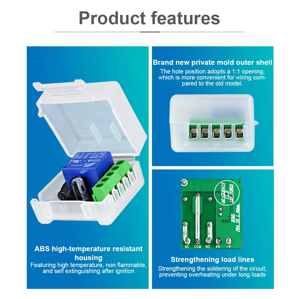 433 ميجا هرتز التحكم عن بعد 1CH RF 10A التتابع استقبال تيار مستمر 12 فولت زر التعلم التحكم عن بعد 1 قناة التحكم عن بعد التبديل