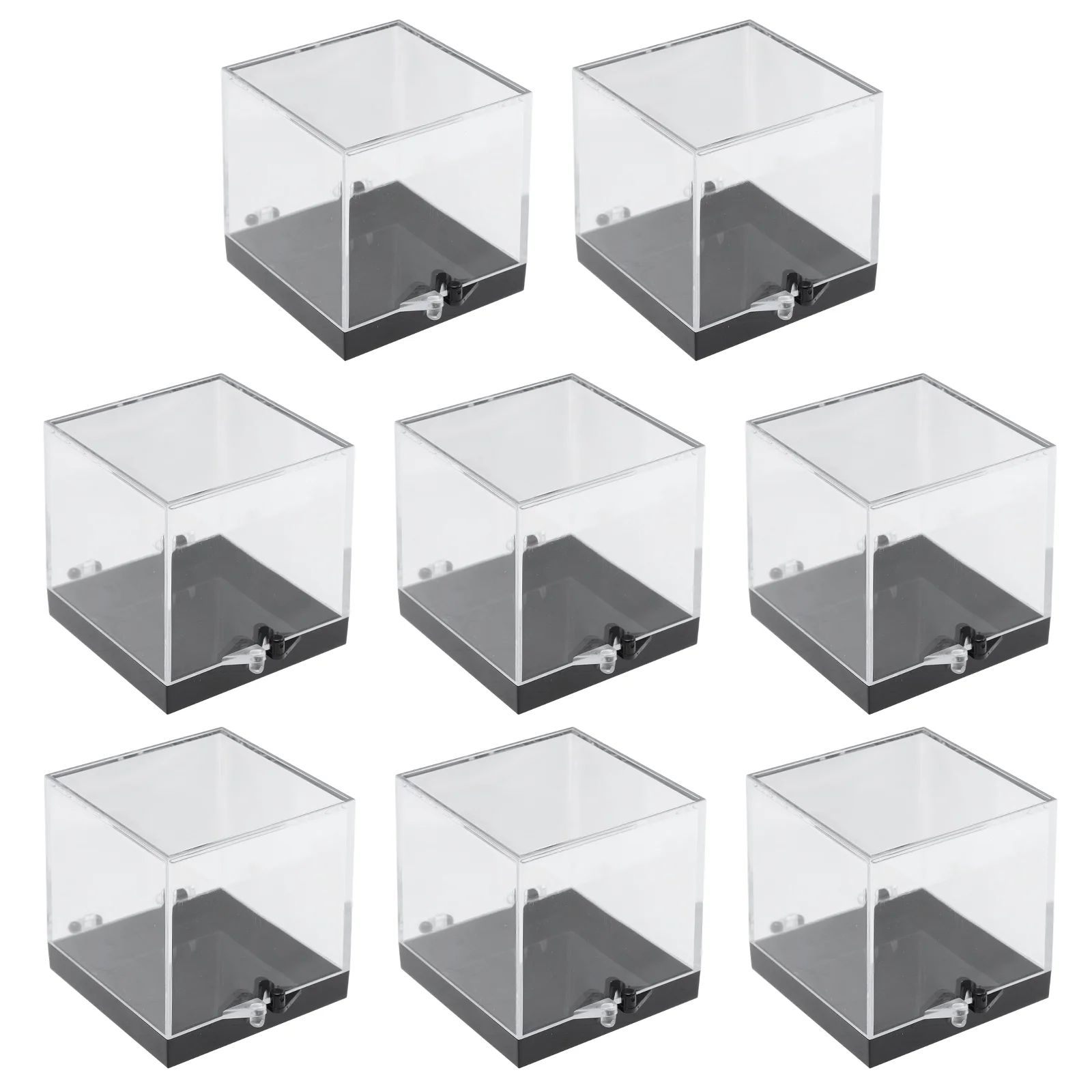 8 Pcs Arrow Mineral Standard Display Box Case Specimen Plastic Mini Figure Square