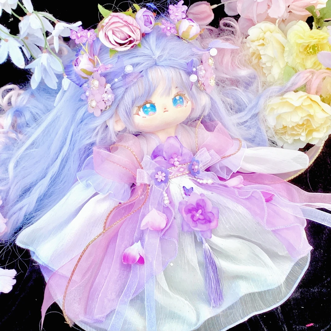 20cm 30cm Doll Clothe Princess Fairy Hairpin Hanfu Lolita Sweet Dress Skirt Stuffed Plushies Plush Doll Accessories Anime Toy Ki