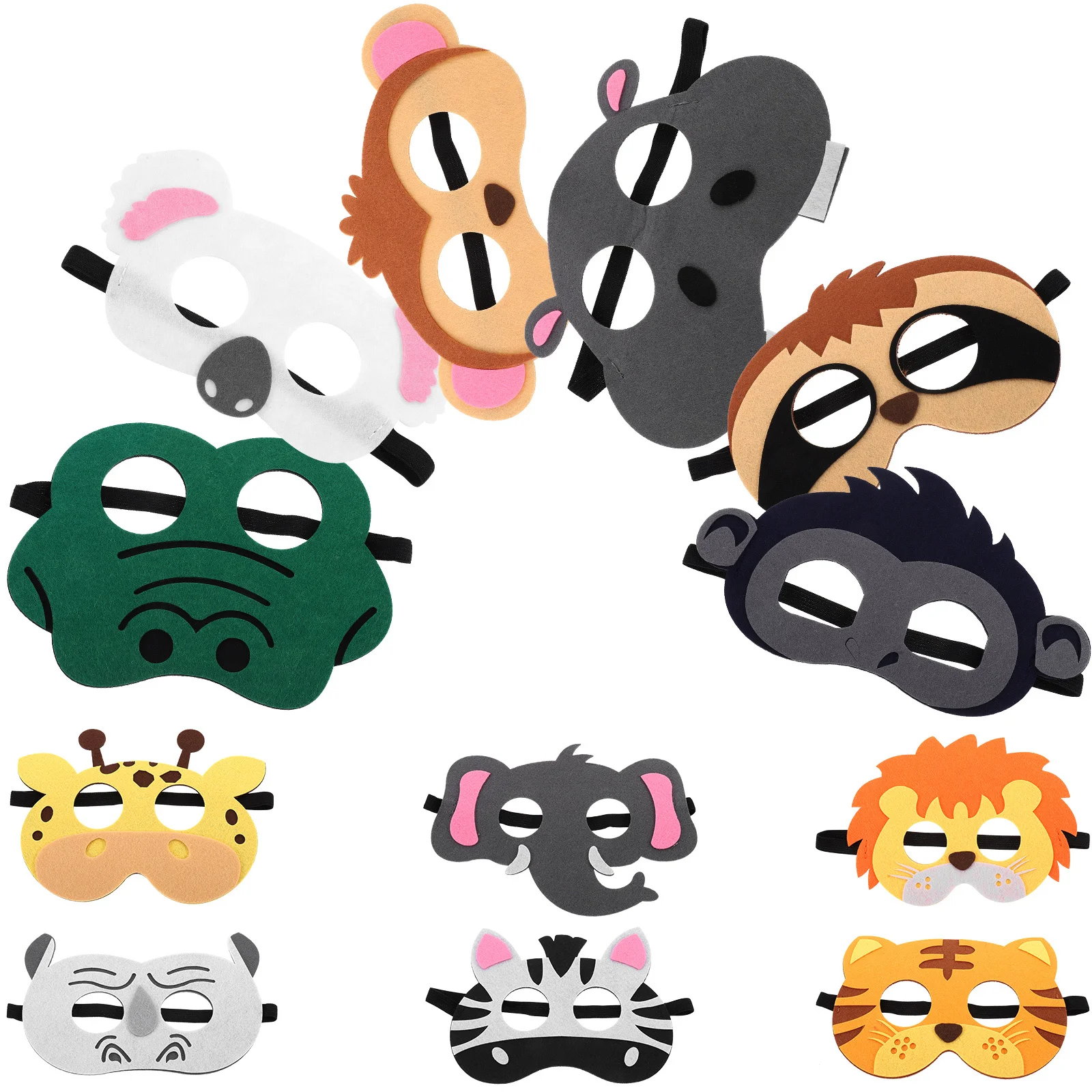 12 Uds máscaras de animales niños dibujos animados fiesta de disfraces Cosplay divertido disfraz de Halloween máscaras de fiesta máscara de Animal máscara de Halloween