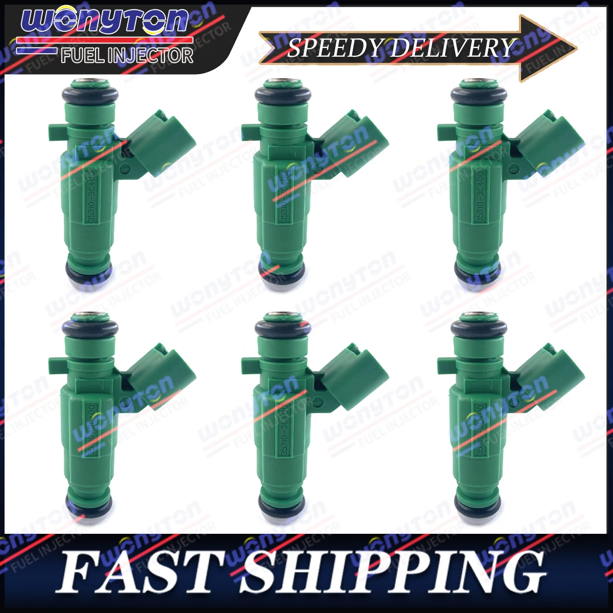 6Pcs Brand-New Fuel Injectors For Hyundai Sedona Santa Fe KIA Sorento 3.5L V6 35310-3C400