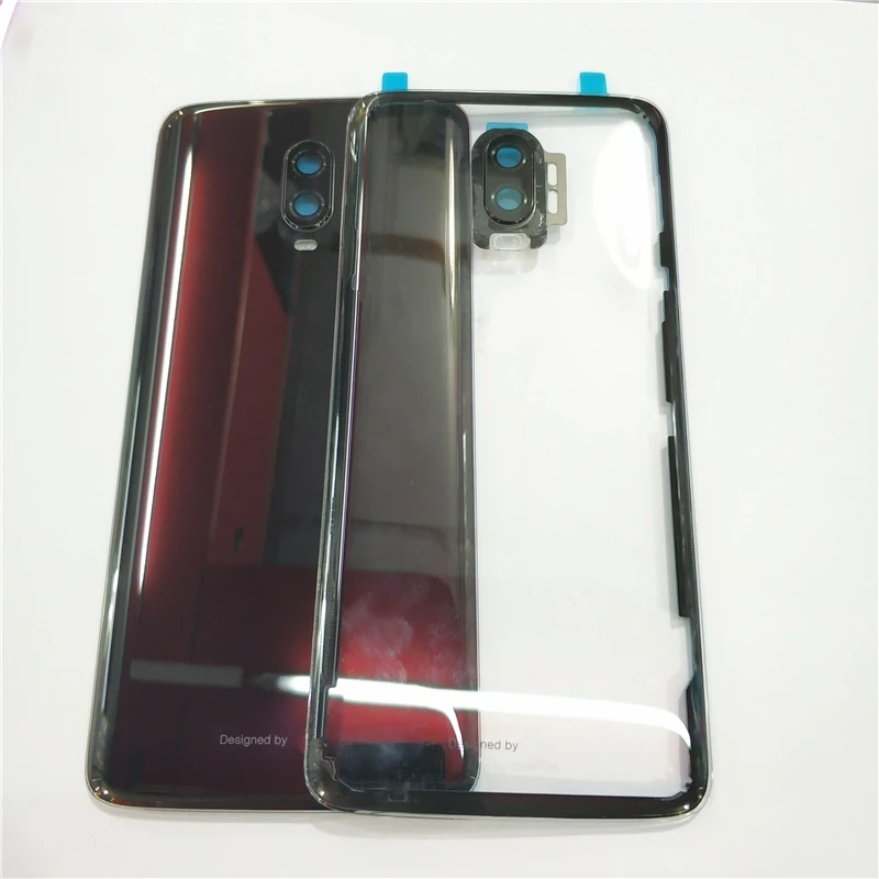 Rear Housing For Oneplus 6T Glass Back Cover Repair Replace Phone Battery Door Case + Camera Lens Logo Glue