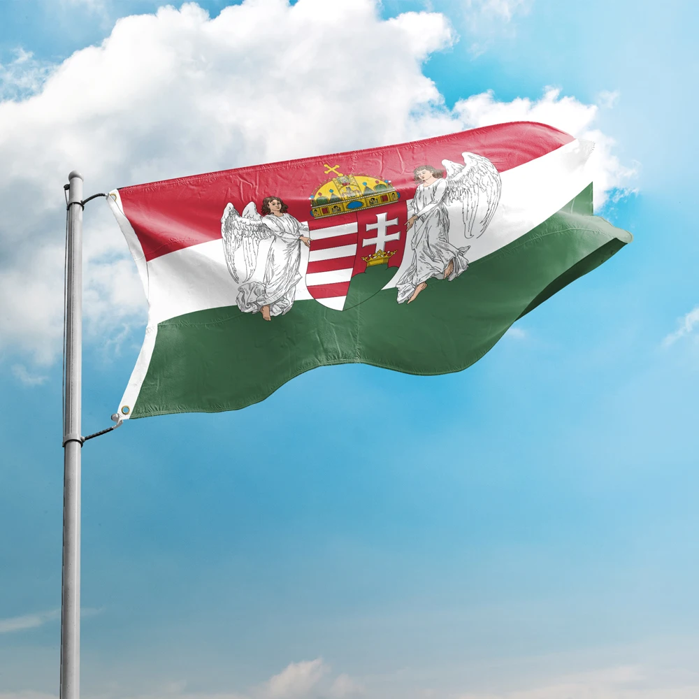 Flag Of Hungary (1896 1915 Angels) 3*5FT 90*150CM  Flags Design Custom Decor Banners  Polyester UV Resistance Double Stitched