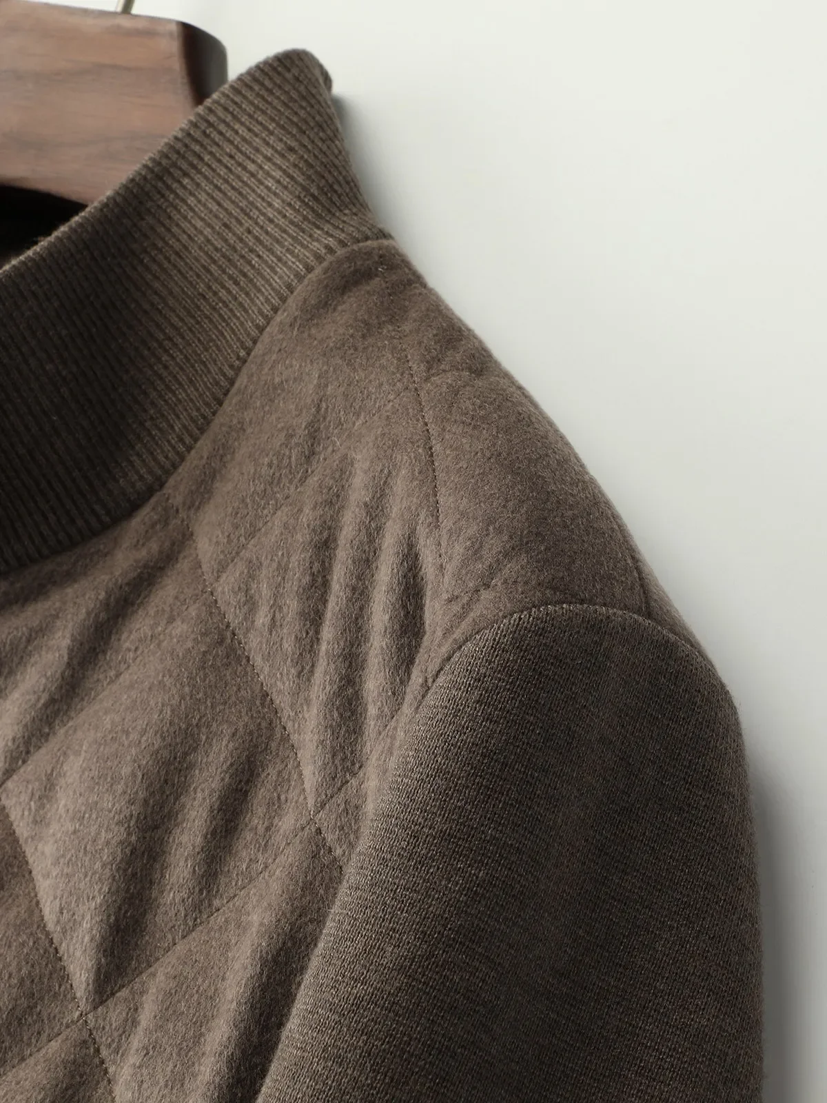 

LP 25aw wind wool blended splicing knitted stand-up collar jacket