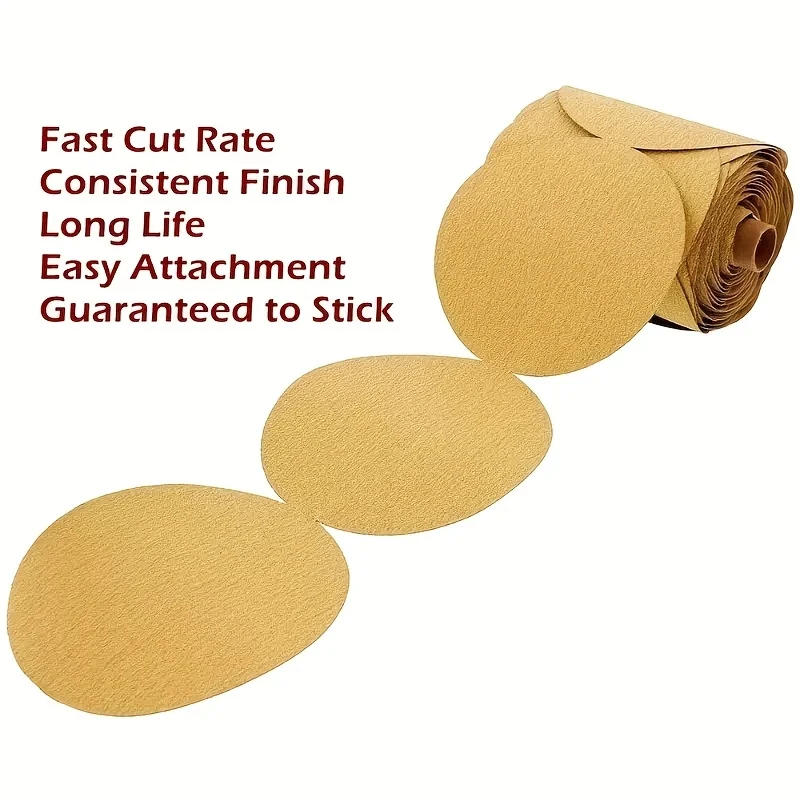 1롤/100매의 5인치 자가 접착식 사포, 목재, 금속 및 자동차 도색 표면 연마에 적합