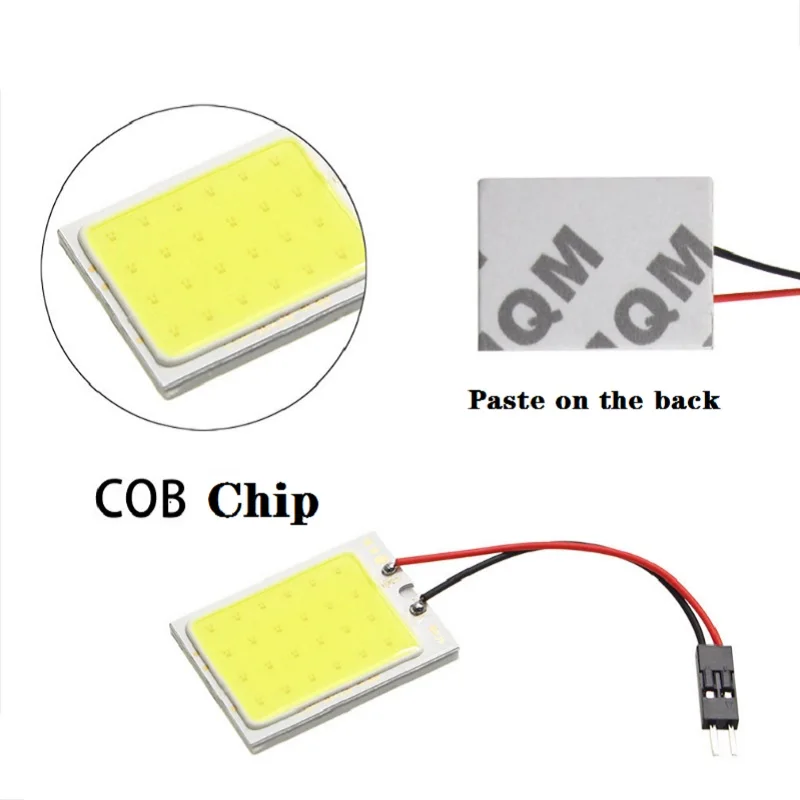 Panel Interior de luces LED COB para coche, Bombilla de lámpara, Panel de luz de techo, 2/4/10 piezas, 18/24/48 SMD, T10, 4W, 12V