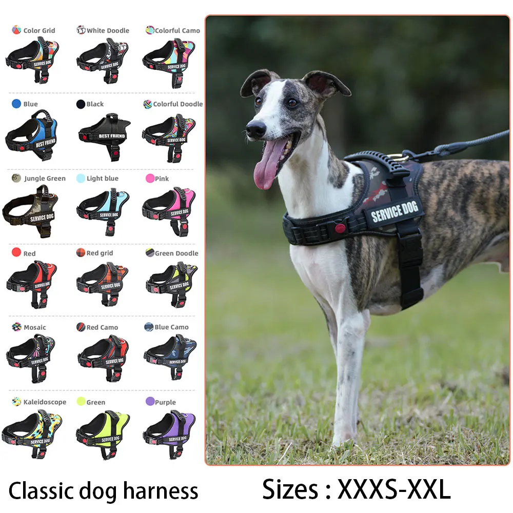 Pet Customizable Harness Vest For Small Medium Large Dog Classic Luxury Walking Dog Harness Adjustable No pull Safe Pet Supplies