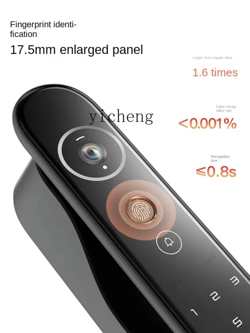 C19-Automatic Smart Door Lock Fingerprint Anti-Theft Home Visual Large Screen Intercom Electronic Password Lock