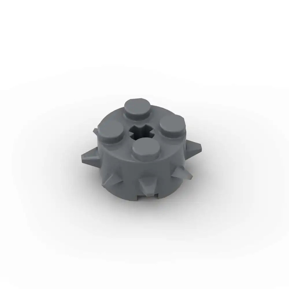 MOC 10PCS 27266 Round 2x2 With Spikes Building Blocks Set With Axle Hole House Castle Brick DIY Toys Adults Boys Holiday Gifts